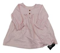 Nové - Světlerůžové bavlněné šaty s puntíky Dunnes