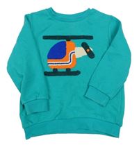Zelená mikina s vrtuľníkom Tu