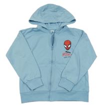Světlemodrá propínací mikina se Spider-manem a kapucí Sinsay 