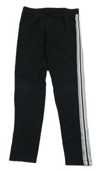 Čierne legíny so striebornymi prúžkami Brave Soul