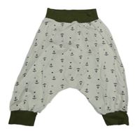 Bílo-khaki turecké tepláky s kotvami