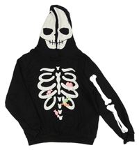Čierna mikina s kostrou a kapucňou H&M