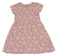 Ružové kvietkovane bavlnené šaty Identic Nature