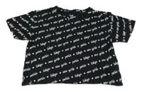 Čierne crop overesize tričko s nápismi C&A