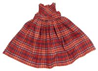 Červeno-tmavomodro-biele kockované šaty fix