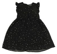 Čierne hviezdičkované šifónové šaty C&A