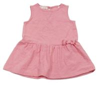 Svetloružové teplákové šaty s kvietkami Zara