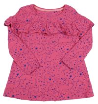 Ružová tunika s hviezdičkami a volánikmi Tu