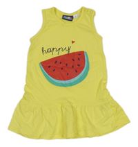 Žlté bavlnené šaty s melónom Lupilu