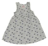 Bielo-tmavomodré vzorované bavlnené šaty Lupilu