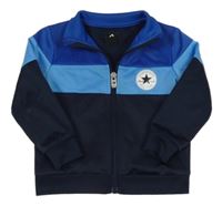 Tmavomodro-modrá propínací sportovní mikina s logem Converse