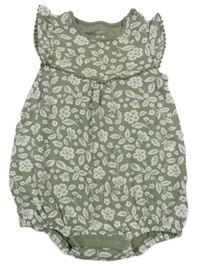 Zelenošedé květované body C&A