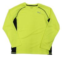 Neonově žluto-černé funkční sportovní triko Puma