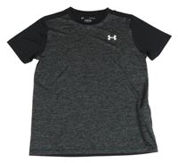 Černo-šedé funkční sportovní tričko s logem Under Armour