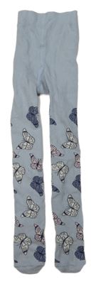 Světlemodré punčocháče s motýly H&M