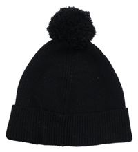Čierna pletená čapica s brmbolcom H&M