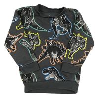 Tmavošedá mikina s dinosaury Nutmeg