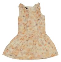 Světlepudrové vzorované šaty s volánikmi Paul Smith