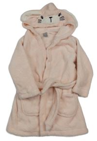 Světlereůžový plyšový župan s kapucí - králíček  little kids