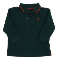 Smaragdové mikinotriko s dinosaurom a golierikom Next