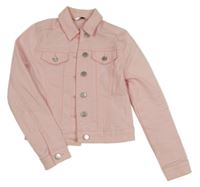 Svetloružová rifľová tepláková crop bunda George