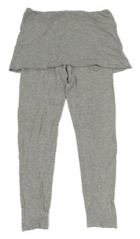 Sivé melírované legíny so sukní