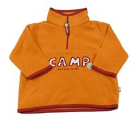 Tmavooranžovo/červená fleecová mikina s nápismi a bobříkem C&A