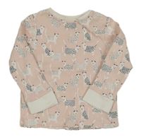 Svetloružová -biele pyžamové tričko so šelmami miniclub