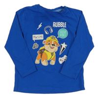 Cobaltově modré triko s PAW PATROL - Rubble nickelodeon