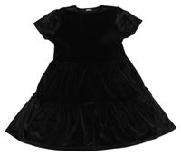 Čierne trblietavé zamatové šaty F&F