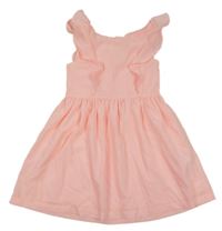 Světlekorálové šaty s volánikmi H&M