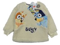 Nové - smetanová huňatá mikina s Bluey a Bingo Nutmeg