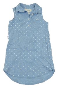 Svetlomodré košeľové šaty so srdiečkami H&M