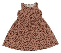Kakaovo-hnedo-čierne vzorované melírované šaty H&M