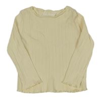 Smotanové rebrované tričko H&M