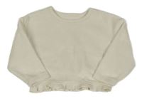 Smotanová rebrovaná zamatová crop mikina PRIMARK