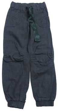 Sivé kockované plátenné cuff nohavice H&M