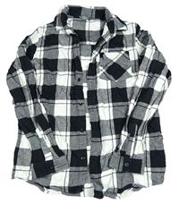 Čierno-biela kockovaná flanelová košeľa zn. Primark
