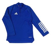 Zafírová športová funkčná mikina s logom zn. Adidas