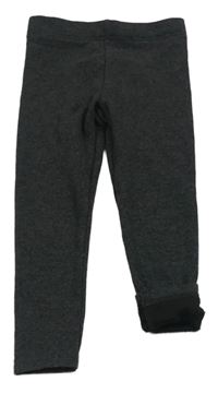 Antracitové melírované zateplené legíny Primark