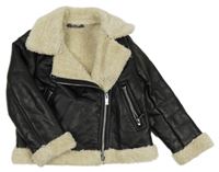 Čierny koženkový zateplený krivák Primark