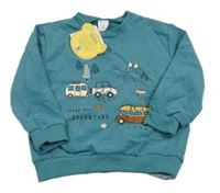 Nové - Petrolejová mikina s karavanem a horami LC Waikiki