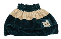 Tmavozeleno-béžová žinylková sukňa s mačkou