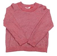 Červený trblietavý ľahký sveter M&Co.