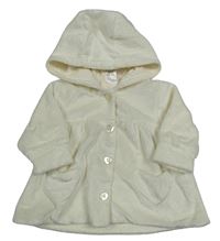 Smetanová chlupatá podšitá propínací mikina s kapucí Next