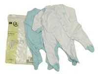 Nové - 3x overal - 2x bílý s korunou + světlemodrý