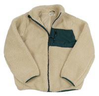 Béžová huňatá podšitá bunda s šusťákovou kapsou H&M