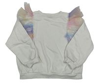 Biela mikina s tylovymi volániky H&M