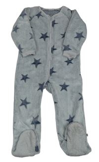 Světlešedo-tmavomodrý chlupatý overal s hvězdami Next