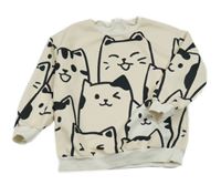 Béžová mikina s mačkami Shein